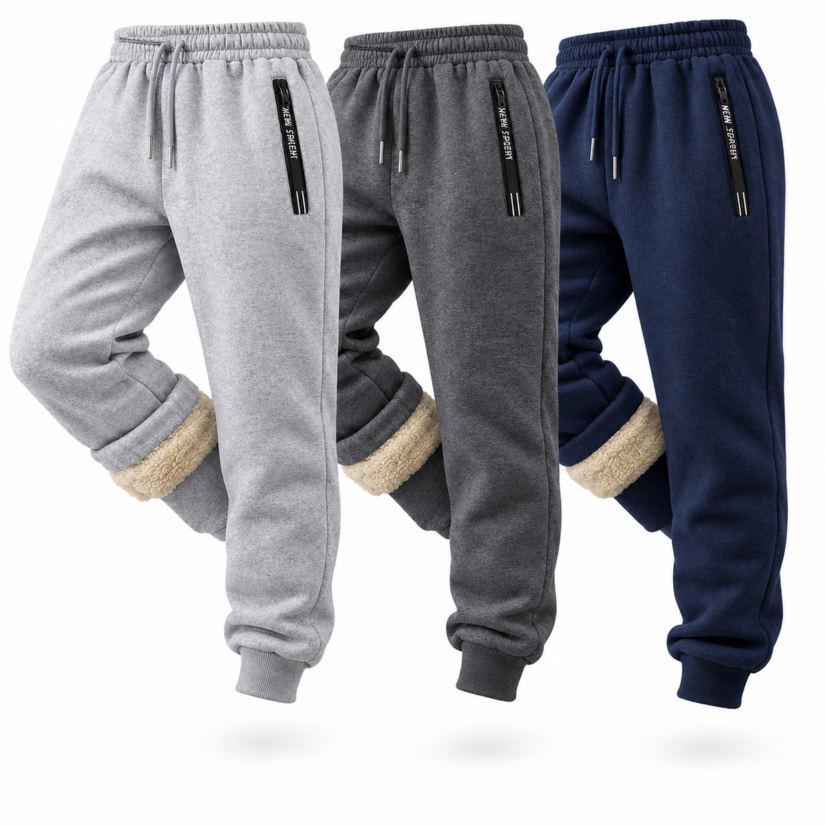 Polar Fleece Thermal Joggers — 3-Pack Bundle