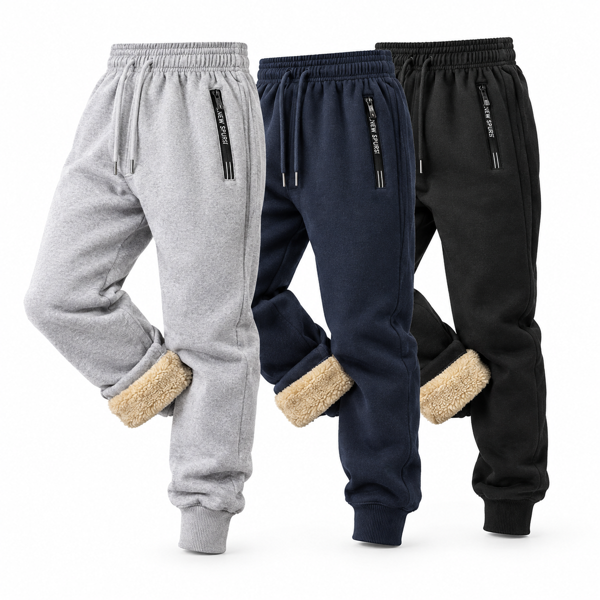 Polar Fleece Thermal Joggers — 3-Pack Bundle