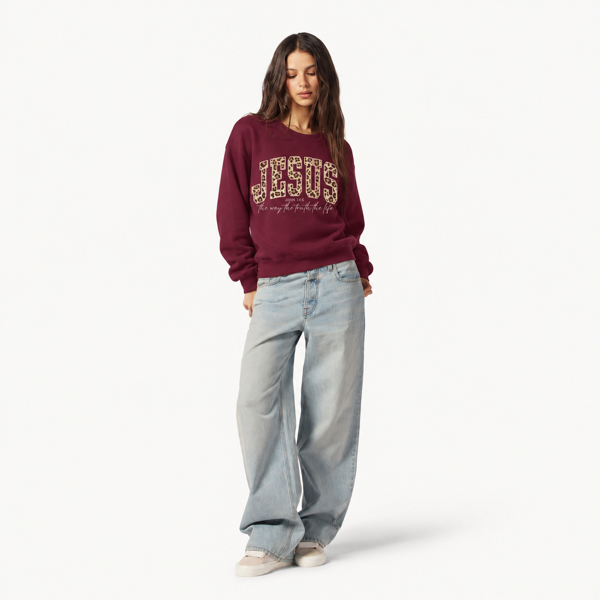 Jesus Leopard Print Sweatshirt