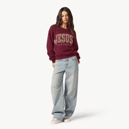 Jesus Leopard Print Sweatshirt
