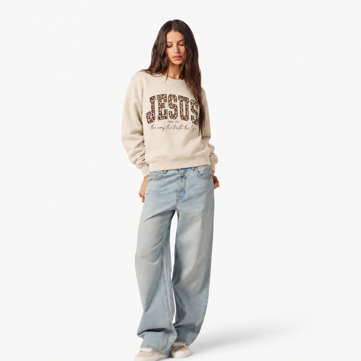 Jesus Leopard Print Sweatshirt