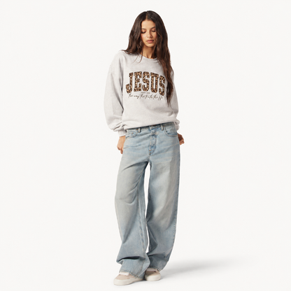 Jesus Leopard Print Sweatshirt