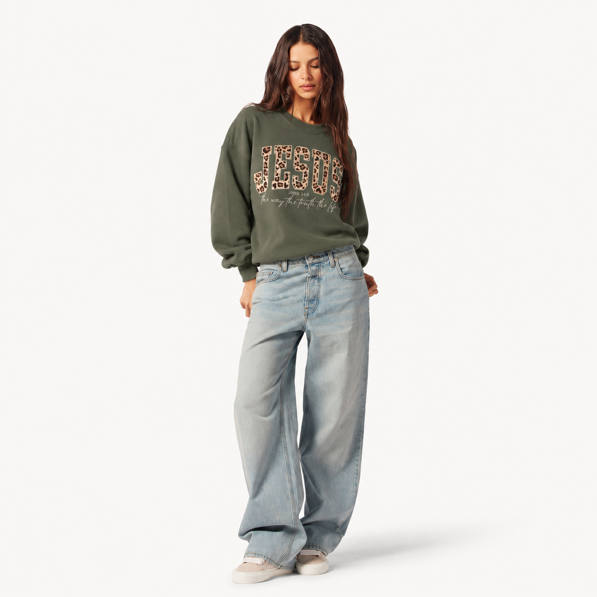 Jesus Leopard Print Sweatshirt