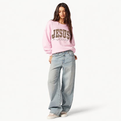 Jesus Leopard Print Sweatshirt
