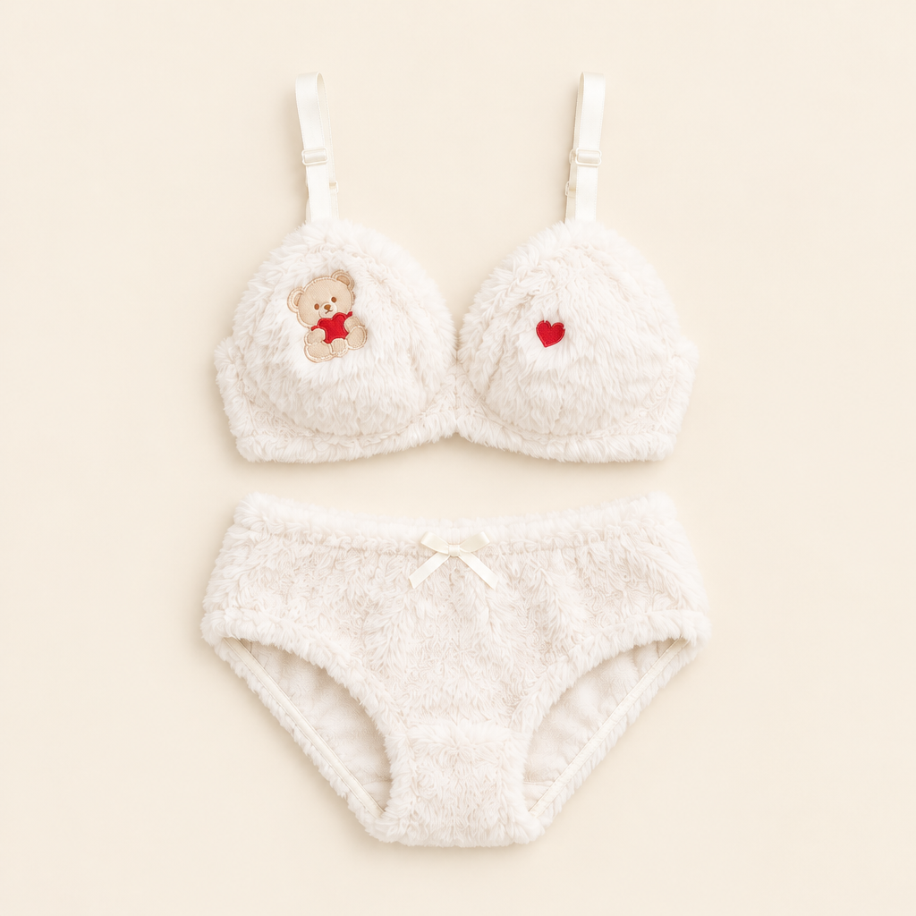Cuddle Set – Fuzzy Plush Bra & Panty Set