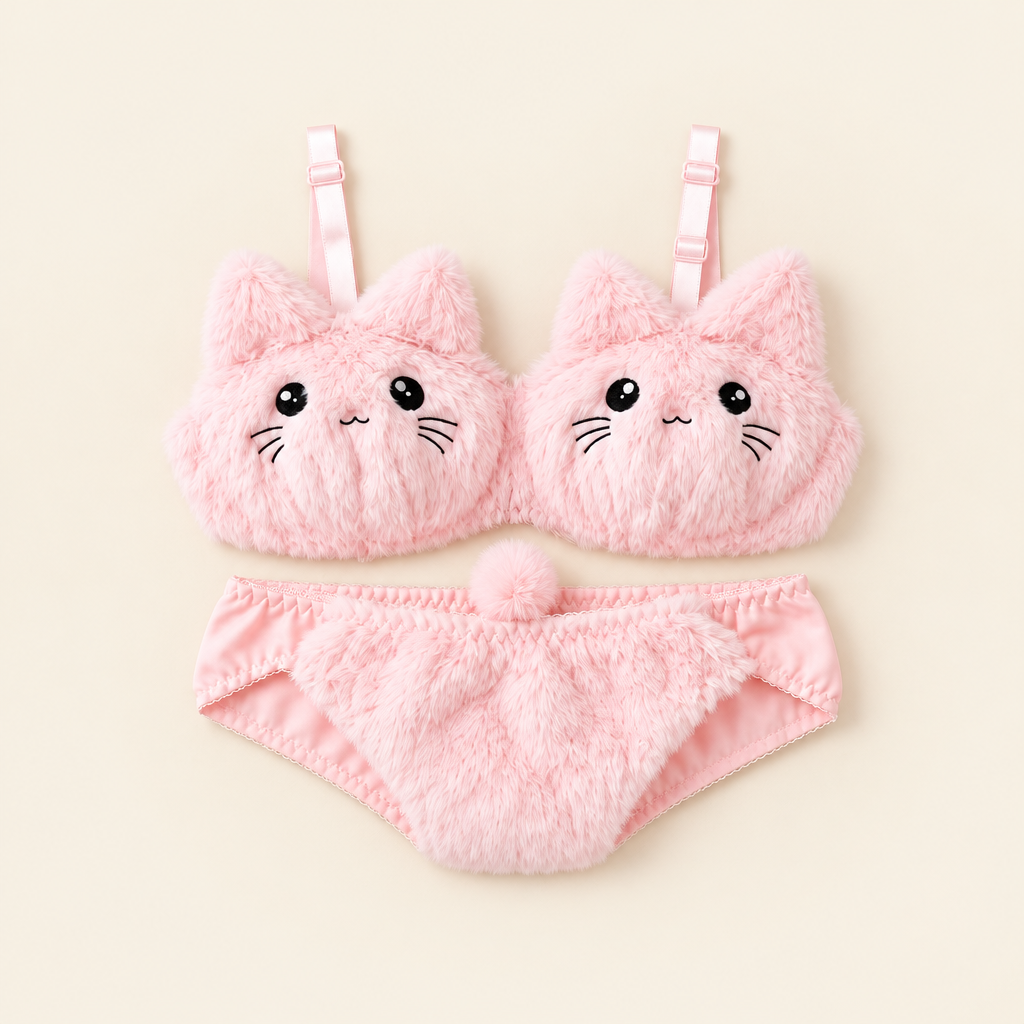 Cuddle Set – Fuzzy Plush Bra & Panty Set
