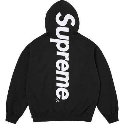 Supreme Satin Applique Hooded Sweatshirt Black